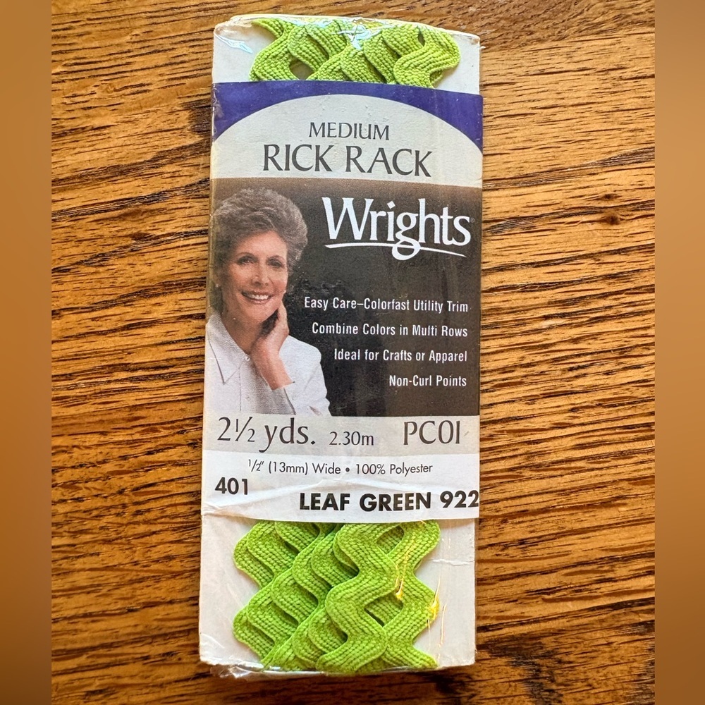 4 packs Wrights Medium Rick Rack in Leaf Green and purple- 2.5 yd increments - Picture 3 of 10